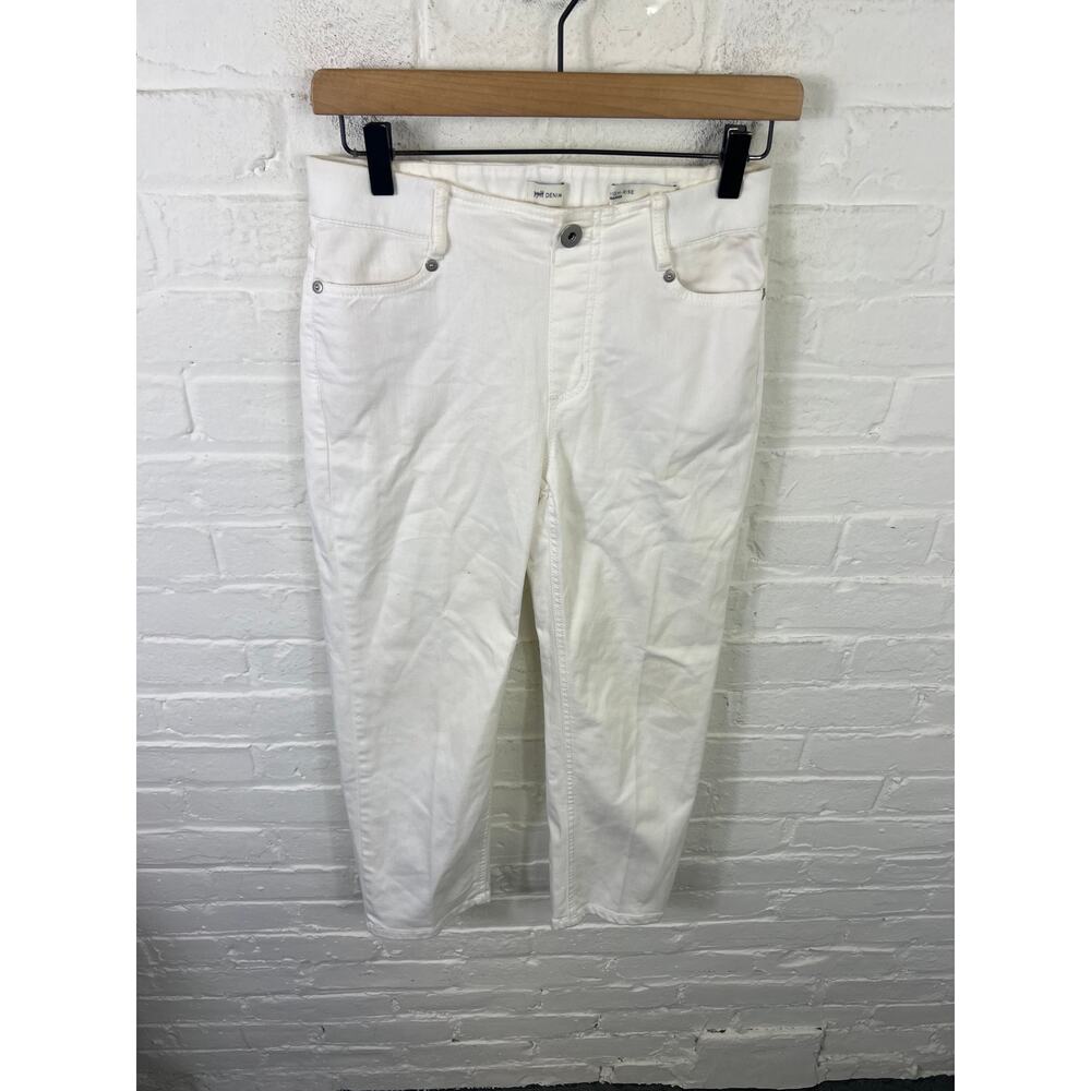 J. Jill Women's Denim Cropped Jeans High-Rise Stretch White Size 2 Petite